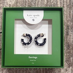 Kate Spade Black and Silver Hoop Earrings